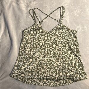 Source Unknown Green Backless Fitted Camisole